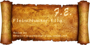 Fleischhacker Ella névjegykártya